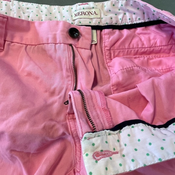 Merona Chino Shorts Womens Size 8 Bubblegum Pink Cotton Flat Front Pockets - Picture 7 of 10